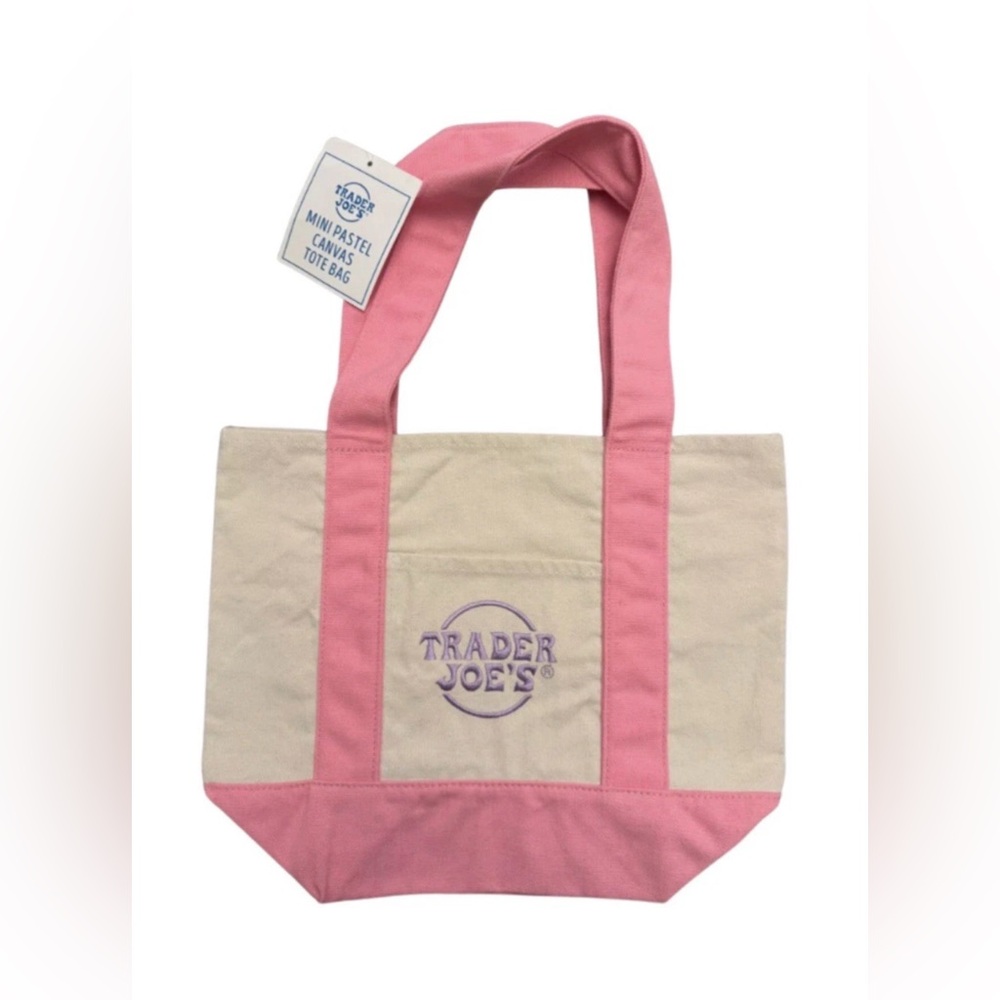 NWT TRADER JOES Pastel Mini Tote in Pink